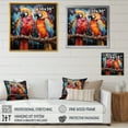 thumbnail image 4 of Designart "Vibrant Duets Featuring Parrots" Parrot Floater Framed Canvas Art Print, 4 of 5