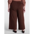 thumbnail image 3 of Terra & Sky Women's Plus Wide Leg Ankle Length Ponte Knit Pants, Sizes 0X - 5X, 3 of 5
