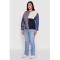 thumbnail image 4 of Womens Plus Size Daisy Color Blocked Denim Sleeve Sweater, 4 of 5