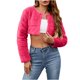 thumbnail image 2 of Chaqueta de abrigo cálida para mujer, de invierno, lisa, con cuello en V, 2 of 6