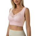 thumbnail image 2 of Lace Bralettes for Women High Support Backless Seamless Bra Wireless Push Up Rosy Lift Bras Posture Correcting Bra Ice Silk No Underwire Bras Full Coverage Lifting & Shaping Bras for Women Pink 44, 2 of 6