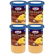 Old English Pasteurized Process Cheese Dips Spread 5 oz in Jar for Home Kitchen Burger Sandwiches Bread Salsa Salad Crackers Chips Toast Holiday Delicious Food Snack Gift Basket Supplies - Pack of 4