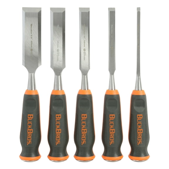 Buck Bros. 74750 5 Piece Comfort Grip Wood Chisel Set
