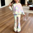 thumbnail image 2 of Grblisyd Outfits for Girls Casual Long Sleeve Cute Cartoon Print Sweatershirt and Flared Pants 2 Pieces Fall Winter Set Size 7-8 Years, 2 of 7