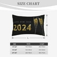 thumbnail image 6 of Naloa Happy New Year 2024 (2) Pillowcase, Throw Pillowcase, Wrinkle-Free, Stain-Resistant with Hidden Zipper for Bedroom Sofa - 20"x30", 6 of 9