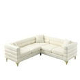 thumbnail image 3 of 81.5-inch Oversized Sectional , 5 White For Living Areas. Streamline Modern Style With Build. Solid Wood Frame, Robust Metal Legs. 3 Cushions, Foam Filler. Fast Shipping From Us Warehouse L-shaped, 3 of 5