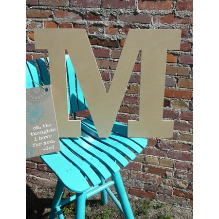 Wood Letter, Block Wooden Letter M 18'', Unfinished Wall Hanging
