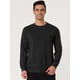 thumbnail image 2 of Sudadera básica informal de manga larga para hombre, cuello redondo, color sólido, talla grande, color negro, 2 of 6