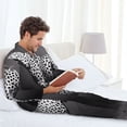 thumbnail image 6 of Lsque Monochrome Leopard Horse Pattern Long Sleeve Pajama Set for Men - Soft 2-Piece Sleepwear and Loungewear Set with Pockets, Comfy Nightwear-XX-Large, 6 of 7