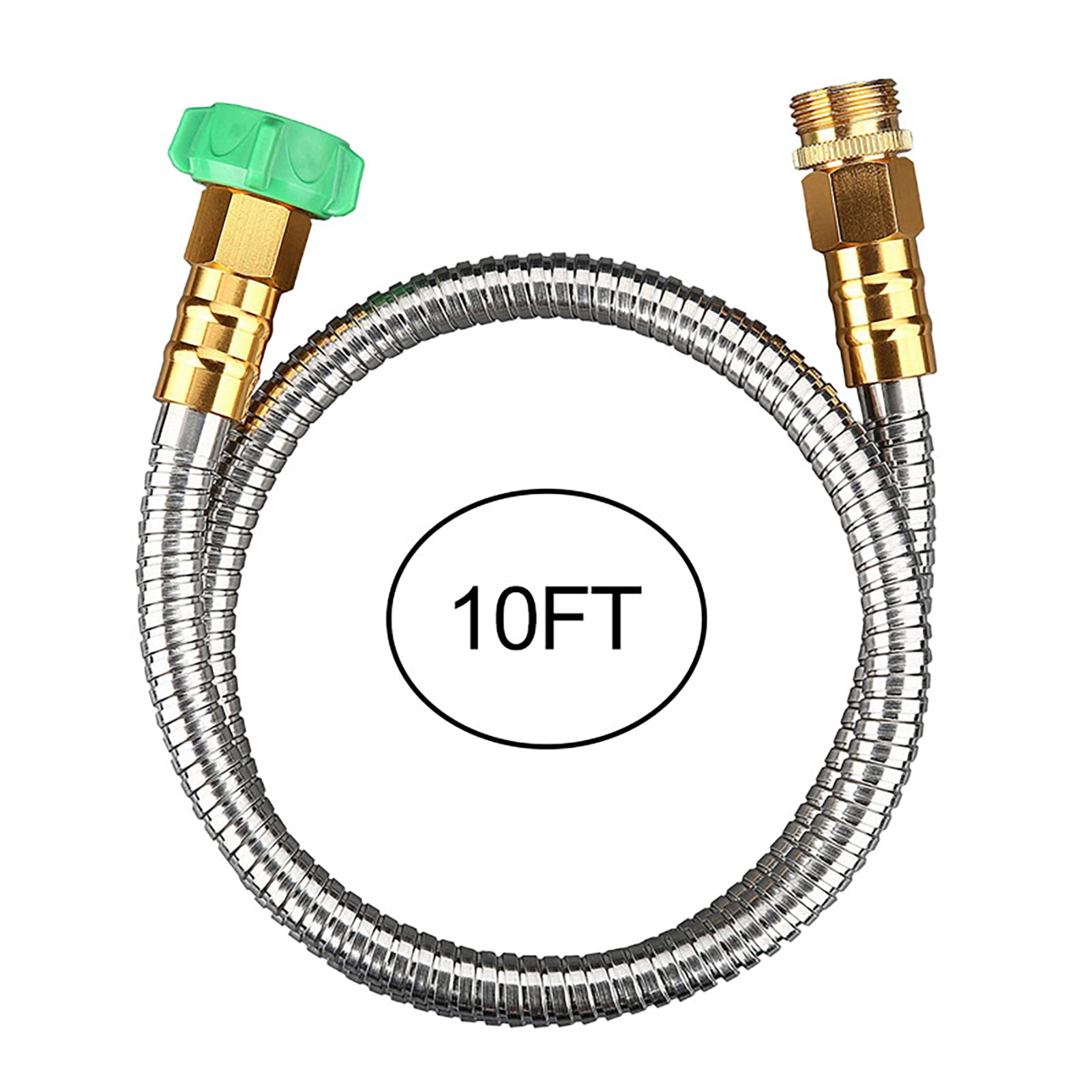 Soumake Short Garden Hose Metal Leakproof Leader Hose Universal Fit Secure Connection Outdoor Garden Watering Stainless Steel Flexible Hose