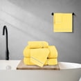 thumbnail image 4 of GLAMBURG Ultra Soft 6 Pack Cotton Towel Set, Contains 2 Bath Towels 28x55 inch, 2 Hand Towels 16x24 inch & 2 Wash Coths 12x12 inch, Ideal for Everyday use, Compact & Lightweight - Lime Yellow, 4 of 5