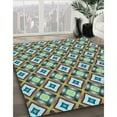 thumbnail image 3 of Ahgly Company Machine Washable Indoor Rectangle Transitional Blue Green Area Rugs, 8' x 12', 3 of 7