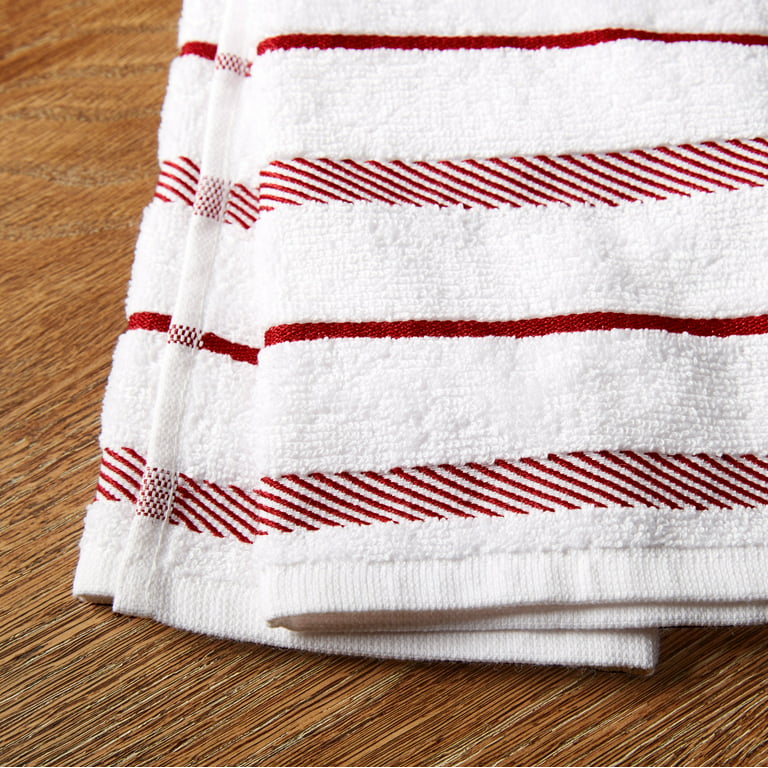 KitchenAid Kitchen Towels 2 Towels Rose/Peach/Orange & White 100% Cotton 16  x 28