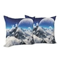 thumbnail image 6 of Ambesonne Fantasy Throw Pillow Cover 2 Pack, Snow Capped Mountain, 16", White and Navy Blue, 6 of 6