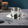 thumbnail image 5 of 304 Stainless Steel Coffee Cup With Handle Portable And Design Includes Spoon And Saucer Suitable For Coffee Milk And Beverages., 5 of 6