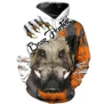 thumbnail image 3 of Nueva e interesante sudadera con capucha de jabalí para hombre, ropa de caza de otoño e invierno, sudadera de manga larga con estampado 3D de camuflaje, 3 of 5