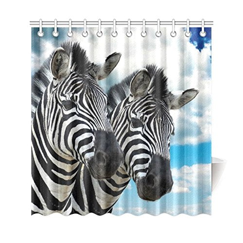 Bpbop African Animal Wildlife Zebra Home Decor Polyester Fabric Shower Curtain Bathroom Sets With Hooks 66x72 Inches Com Bpbop African Animal Wildlife Zebra, Wildlife Shower Curtains Sets
