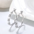 thumbnail image 2 of Hoop Earrings for Women Cz Baguette Cut Round  Sterling Silver Ginger Lyne Collection, 2 of 6