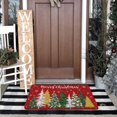 thumbnail image 5 of Red Xmas Tree Christmas Doormat,Snowflake Winter Home Christmas Decor Low-Profile Switch Rug Door Mat Floor Mat for Indoor Outdoor 17x30 Inch, 5 of 6