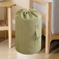 thumbnail image 4 of SLYNSHome Non Woven Fabric Drawstring Storage Bag Round Bottom Cylindrical Durable Space Saving Eco Friendly Organizer - Green, 4 of 7