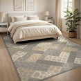 thumbnail image 3 of ODIKA 8'x10' Washable Area Rug Patchwork Interlocking Abstract Inspired Border Spotted Geometric Flowing for Dining Room, Large Office, Lounge, Non-Slip Chair-Friendly Mat, 3 of 7