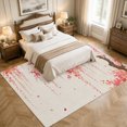 thumbnail image 4 of Area Rugs 5'x7', Spring Floral Carpet Runner Indoor Outdoor Rugs Home Decor Aesthetic, Pink Weeping Cherry Blossom Branches Beige Non Slip Mats Washable Accent Rug for Living Room Bedroom, 4 of 8