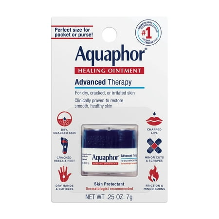 Aquaphor Healing Ointment Skin Protectant for Dry, Cracked, Irritated Skin, Travel Size, 0.25 oz