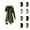 Green, variant on Long Wool Coat for Women Long Sleeve Notch Collar Single Slim Fit Open Front Jacket Work Office Cardigan
