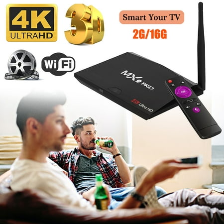 3D Mx9 Pro Android 7.1 Wifi 4.0 4K TV BOX Streaming Player 2G + 16G RK3328 Quad Core VP9 H.265 HDR 64Bit Support PC WIFI DLNA HD Media (Best Pc To Android Streaming App)