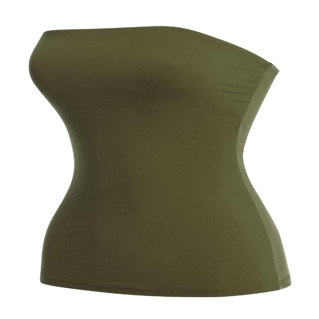 CHUANK Haut Bandeau Long Tube Basique Uni Extensible en Coton pour Femmes, Lot de 2
