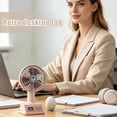thumbnail image 3 of Retro Desk Fan 100 Speeds Portable USB Rechargeable with Digital Display 90° Tilt Type-C 1200mAh Low Noise for Office Home Study, 3 of 10