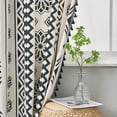 thumbnail image 5 of Black White Boho Farmhouse Curtains for Living Room 2 Panels, Linen Light Filtering Vintage Curtains Farmhouse Western Aztec Printed Rustic Rod Pocket Curtain Drapes with Tassels, 5 of 7