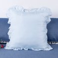 thumbnail image 4 of A set of two light blue pleated European style pillowcases, chic farmhouse European style pillowcases, retro super soft and breathable, suitable for bedrooms, 4 of 5