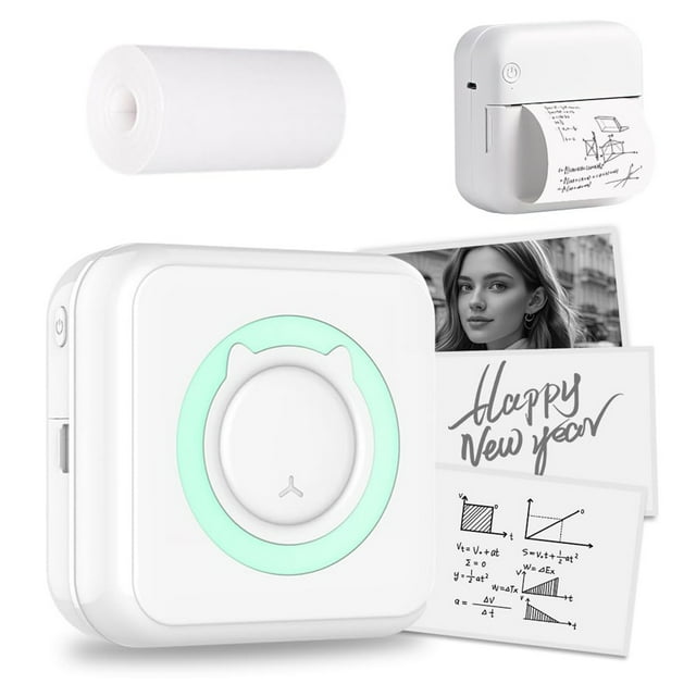 WIFKLSIIPG Mini Thermal 2026 New Portable Thermal Label Wireless Inkless Mini Upgrade Label Maker Machine Mini Pocket Sticker(White)