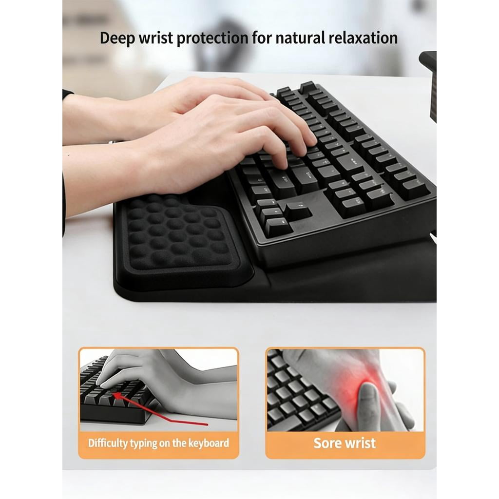 High Comfort Memory Foam Wrist Rest Keyboard Tray Slow Rebounds for Long Cushioning and Muscle Relaxation