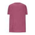 thumbnail image 6 of Womens Basic T-Shirts Rib Knit Short Sleeve Tops Solid Crewneck Tees Shirt Fashion Summer Tunic Top, 6 of 6