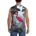 thumbnail image 4 of Lsque Flamingo On The Jungle Print Men's Cotton Blend Sleeveless Muscle Shirts (S-3XL)- Moisture Wicking, Odor Protection, UPF 30+,Medium, 4 of 8
