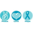 thumbnail image 3 of CafePress - Peace Love Teal Hope - 11 oz Ceramic Mug - Novelty Coffee Tea Cup, 3 of 6