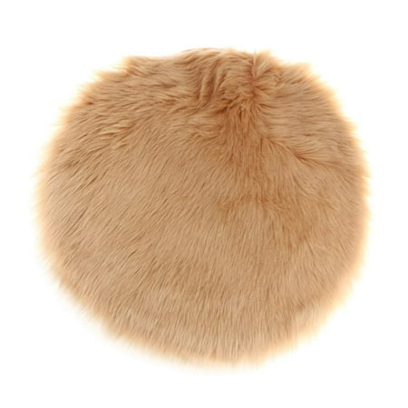 

Round Fluffy Faux Fur Car Stool Seat Cushion Bedroom Baby Mat Pad