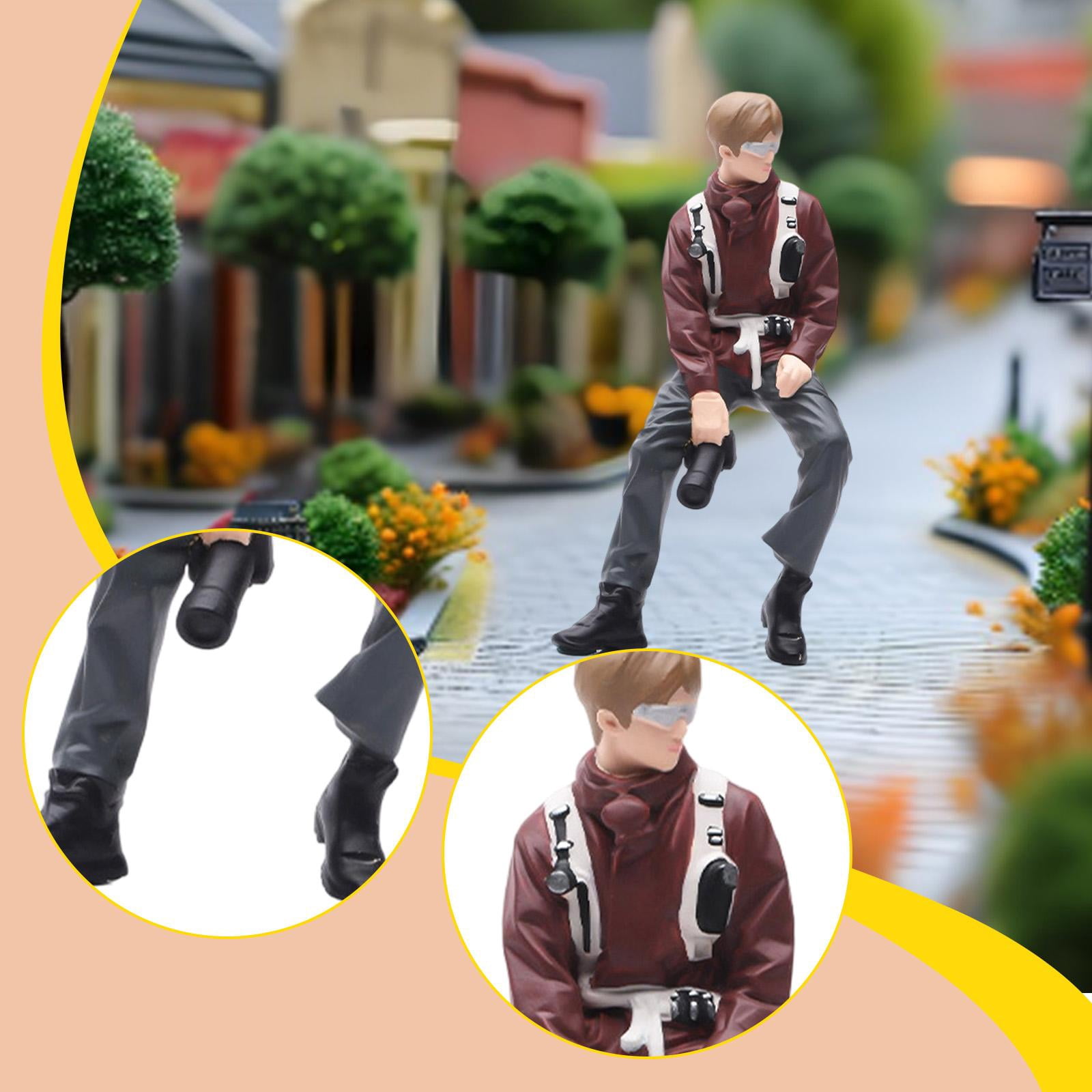 Dualoai 1/18 Man Miniature Figure Photographer Collections Miniature People Figurine