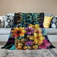 thumbnail image 5 of FCXZI Flannel Blanket for Couch Bed Sofa, Colorful Floral Design, Soft Warm 30*40in, 5 of 7