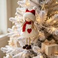 thumbnail image 6 of Feledorashia Christmas Plush Doll Ornament, Stuffed Holiday Tree Pendant, Soft Winter Character with Knit Details and Attached Hanging Loop, Cozy Decoration for Branches Garlands Shelves and Mantels, 6 of 6