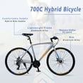 thumbnail image 3 of iYofe Hybrid Bike 700C for Men and Women, Shimano 24 Speed Road Bike, 85% Pre-assembled, City Bike Commuter Bike, Titanium, 3 of 7