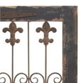 thumbnail image 6 of DecMode Brown Wood Distressed Door Inspired Ornamental Scroll Wall Decor with Metal Wire Details, 6 of 16