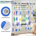 thumbnail image 3 of Yayeee Window Curtains Light Filtering 63"x52" Grommet Panel Pair Home Living Room Decor, Blue Retro Triangles, 3 of 7