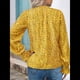 thumbnail image 4 of Blusa de Estilo Bohemio con Cuello en V y Mangas Largas, Estilo Floral, Informal, Holgada, de Verano, con Mangas Abullonadas para Mujer. Amarillo M, 4 of 6