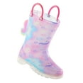 thumbnail image 2 of Kushyshoo Girls Light Up Rain Boots Colorful 3D Unicorn Rain Boots for Toddler with Handles 7M, 2 of 5