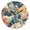 Black, variant on Round Art Wall Clock Vintage Oil Painting Texture Decorative Clock Black Pointer, Multi-Purpose Desktop & Hanging Creative Decor Clock for Home Living Room Space Suit Anime