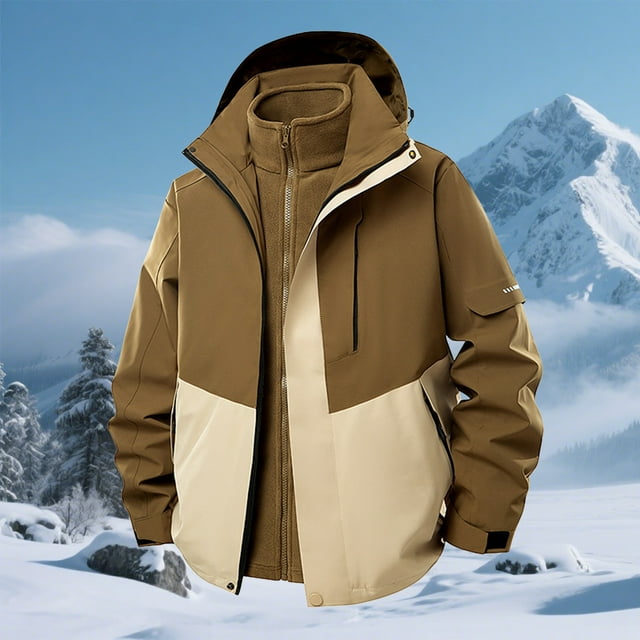 LOVZFMLL Jackets for Men's Solid Color Outdoor Climb Sport Run Pocket Zipper Long Sleeved Hooded