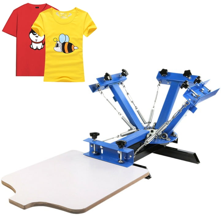 4 Color 2 Station Silk Screen Printing Kit Press Machine T-Shirt Equipment DIY 